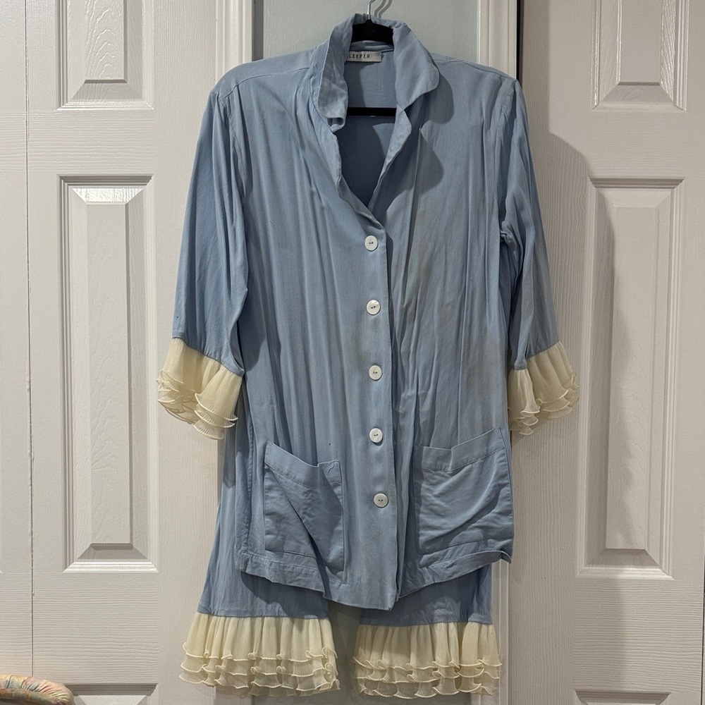 Sleeper Light Blue Ruffle Pajama Set - image 1